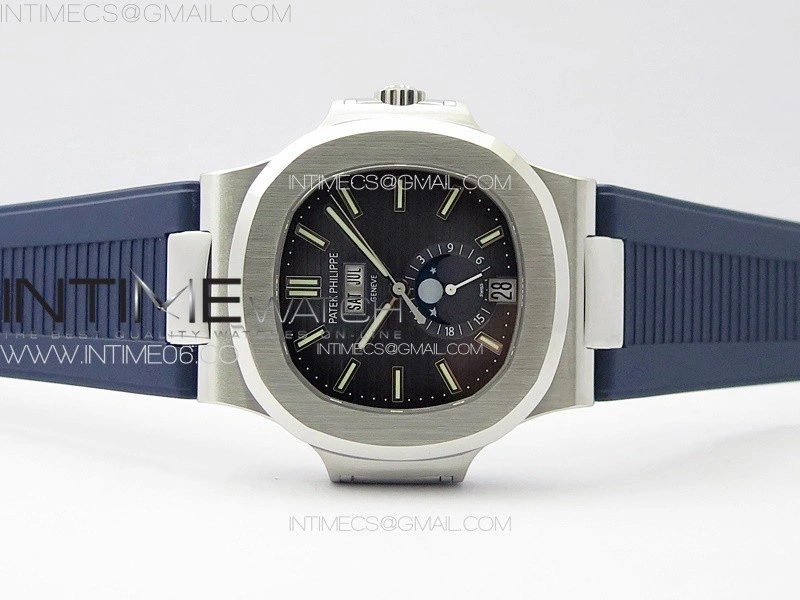 Nautilus 5726 Full Function SS PPF 1:1 Best Edition Blue Dial on Blue Rubber Strap PPF324