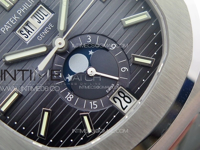 Nautilus 5726 Full Function SS PPF 1:1 Best Edition Blue Dial on Blue Rubber Strap PPF324