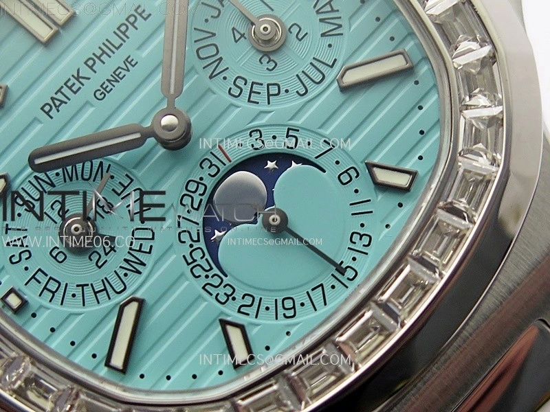 Nautilus 5740 T Diamonds Bezel SS TWF Best Edition Tiffany Blue Dial on SS Bracelet A240