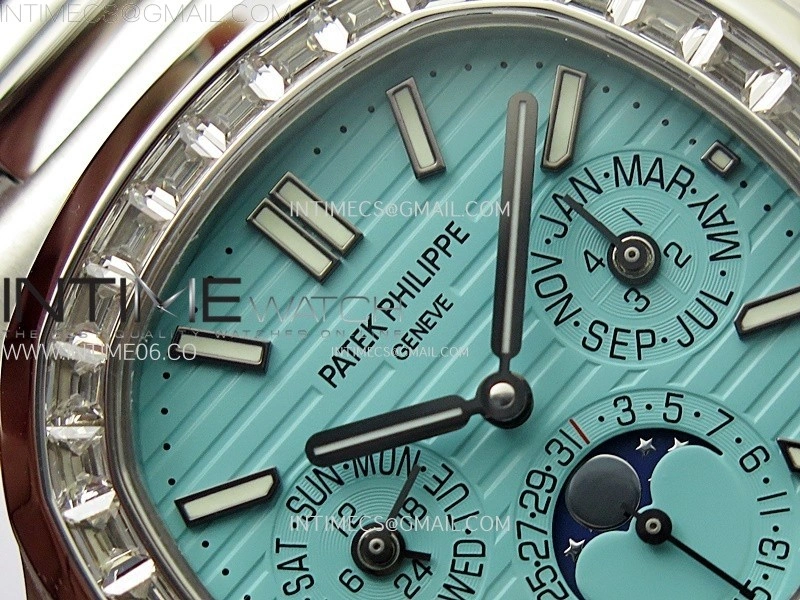 Nautilus 5740 T Diamonds Bezel SS TWF Best Edition Tiffany Blue Dial on SS Bracelet A240