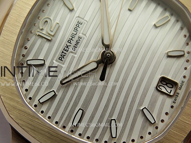 Nautilus 7118 Ladies RG DDF 1:1 Best Edition Silver Dial On RG Bracelet Super Clone DD324