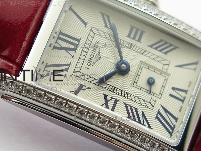 Doloevita SS Crystal Bezel 8848F 1:1 Best Edition Ivory White Textured Dial On Red Leather Strap Cal.L178.2
