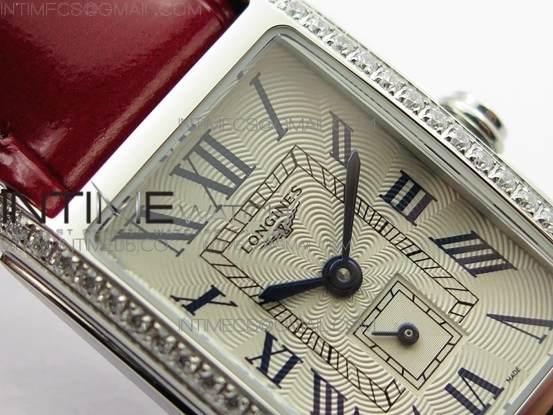 Doloevita SS Crystal Bezel 8848F 1:1 Best Edition Ivory White Textured Dial On Red Leather Strap Cal.L178.2