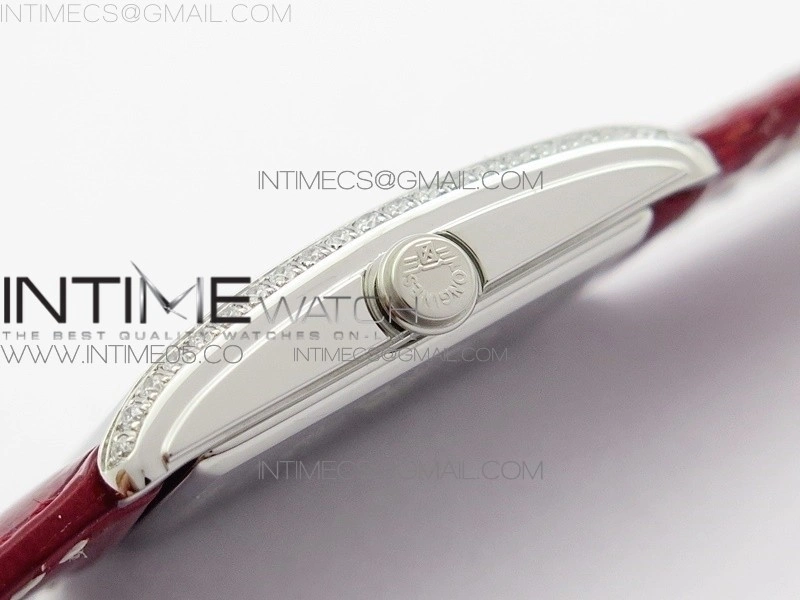 Doloevita SS Crystal Bezel 8848F 1:1 Best Edition Ivory White Textured Dial On Red Leather Strap Cal.L178.2