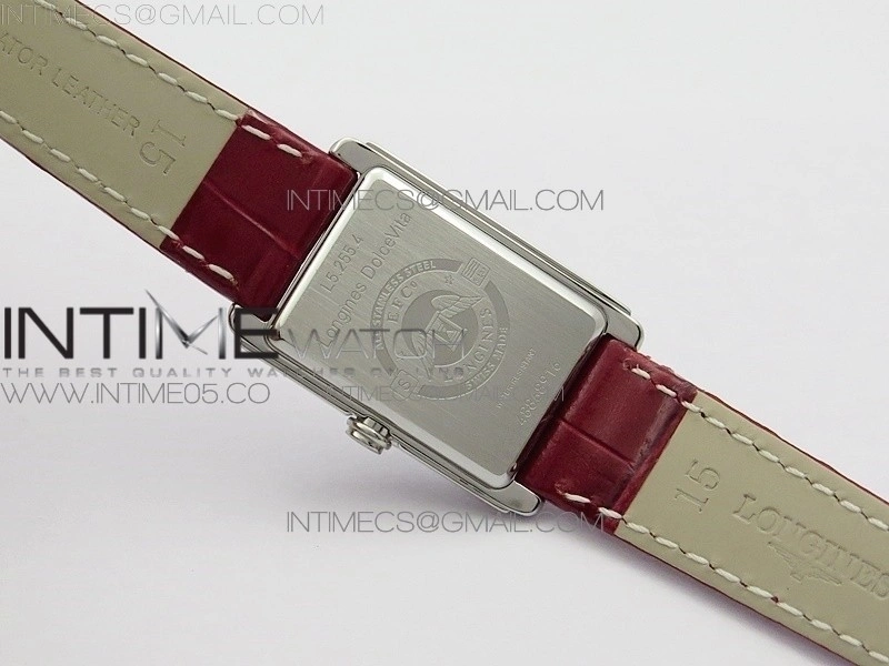Doloevita SS Crystal Bezel 8848F 1:1 Best Edition Ivory White Textured Dial On Red Leather Strap Cal.L178.2