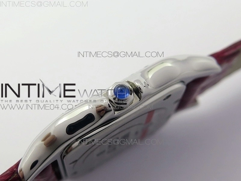 Panthère Secrete Ladies 27mm SS 8848F 1:1 Best Edition White Dial Diamonds Bezel on Red Croco Strap Ronda Quartz