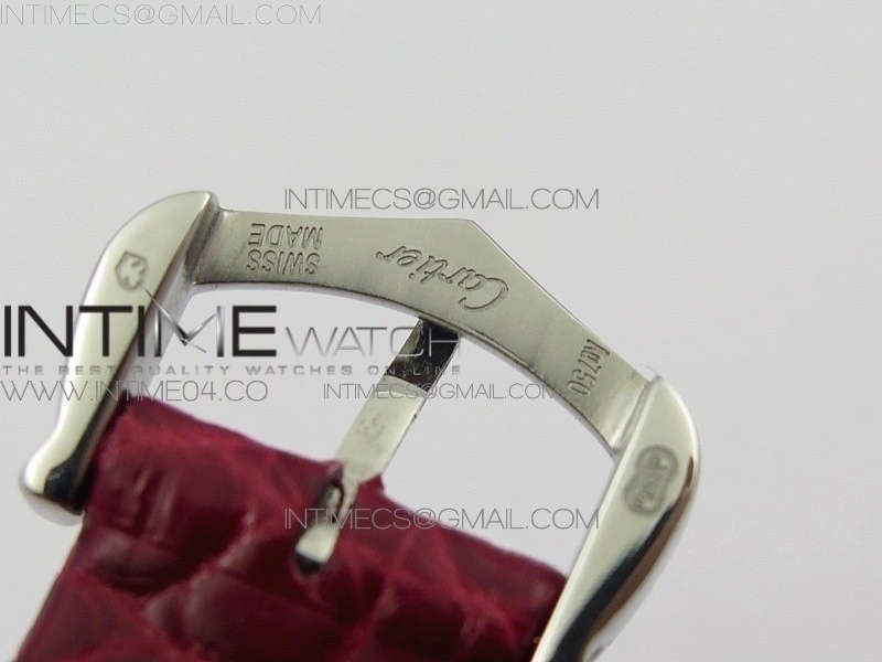 Panthère Secrete Ladies 27mm SS 8848F 1:1 Best Edition White Dial Diamonds Bezel on Red Croco Strap Ronda Quartz