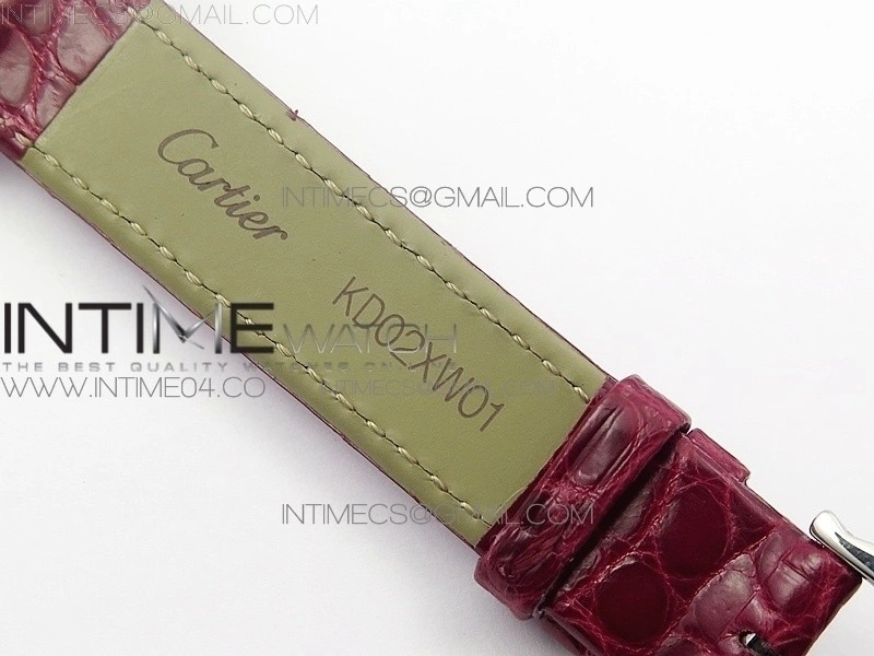 Panthère Secrete Ladies 27mm SS 8848F 1:1 Best Edition White Dial Diamonds Bezel on Red Croco Strap Ronda Quartz