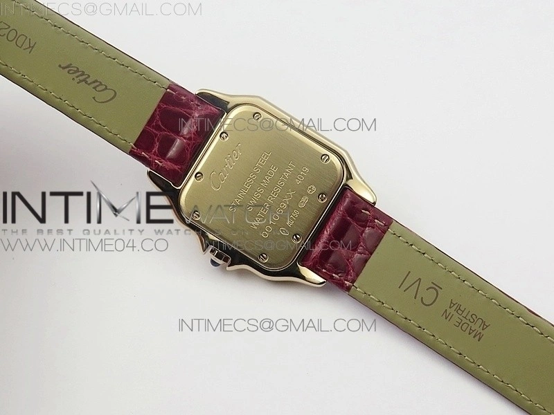 Panthère Secrete Ladies 27mm RG 8848F 1:1 Best Edition White Dial Diamonds Bezel on Red Croco Strap Ronda Quartz