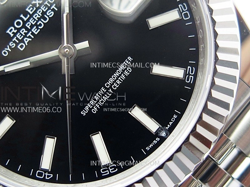 DateJust 41mm 126334 904 SS ARF 1:1 Best Edition Black Dial Sticks Markers on Jubilee Bracelet SH3235