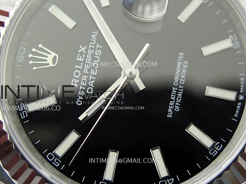 DateJust 41mm 126334 904 SS ARF 1:1 Best Edition Black Dial Sticks Markers on Jubilee Bracelet SH3235