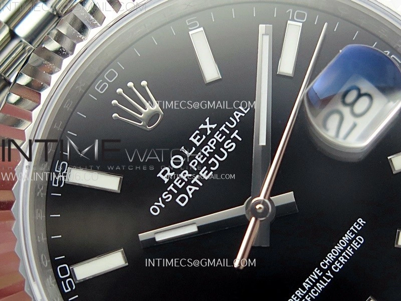 DateJust 41mm 126334 904 SS ARF 1:1 Best Edition Black Dial Sticks Markers on Jubilee Bracelet SH3235