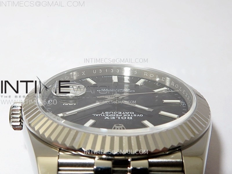 DateJust 41mm 126334 904 SS ARF 1:1 Best Edition Black Dial Sticks Markers on Jubilee Bracelet SH3235