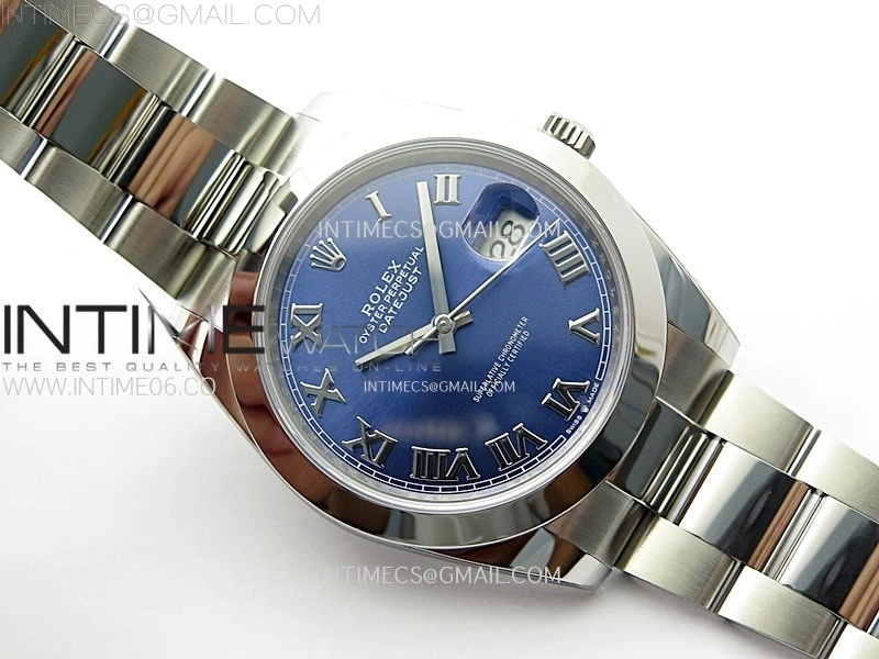 DateJust 41mm 126300 904 SS AR+F V2 1:1 Best Edition Blue Dial Roman Markers on Oyster Bracelet DD3235