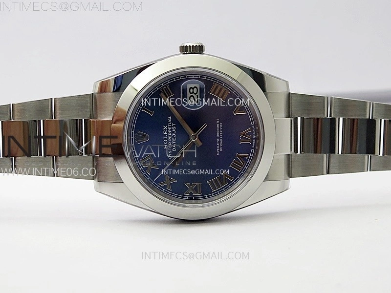 DateJust 41mm 126300 904 SS AR+F V2 1:1 Best Edition Blue Dial Roman Markers on Oyster Bracelet DD3235