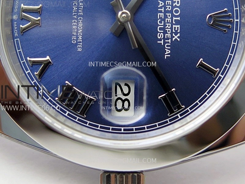 DateJust 41mm 126300 904 SS AR+F V2 1:1 Best Edition Blue Dial Roman Markers on Oyster Bracelet DD3235