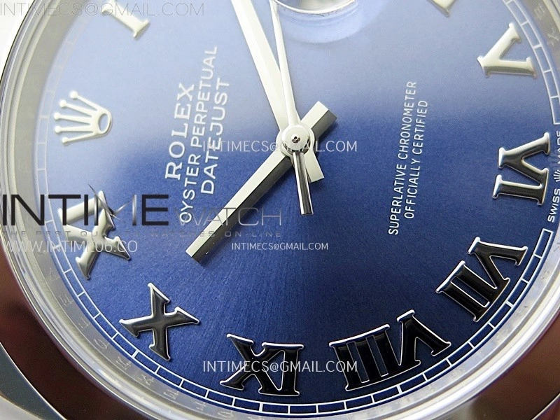 DateJust 41mm 126300 904 SS AR+F V2 1:1 Best Edition Blue Dial Roman Markers on Oyster Bracelet DD3235