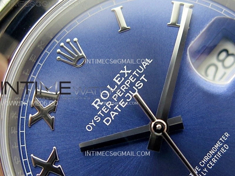 DateJust 41mm 126300 904 SS AR+F V2 1:1 Best Edition Blue Dial Roman Markers on Oyster Bracelet DD3235
