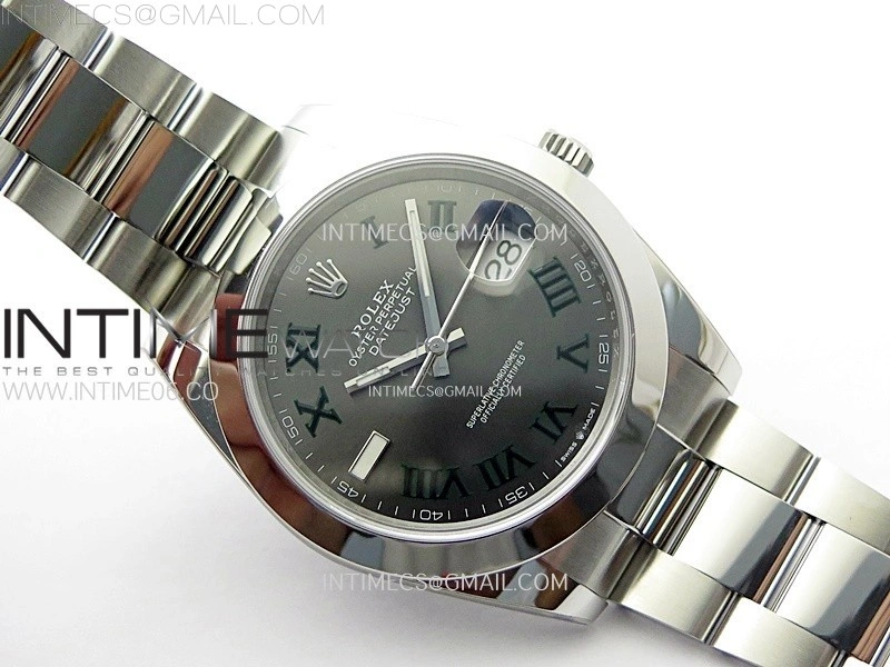 DateJust 41mm 126300 904 SS AR+F V2 1:1 Best Edition Gray Dial Roman Markers on Oyster Bracelet DD3235