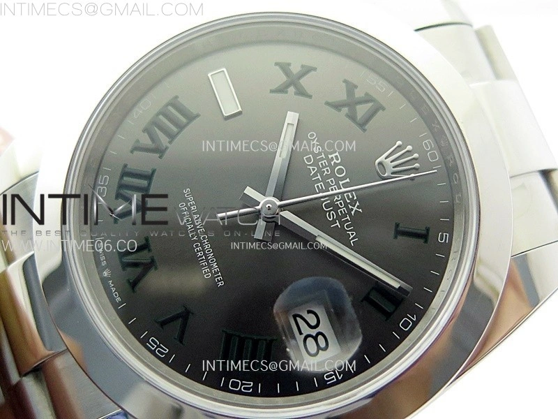 DateJust 41mm 126300 904 SS AR+F V2 1:1 Best Edition Gray Dial Roman Markers on Oyster Bracelet DD3235