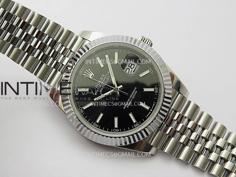 DateJust 41mm 126334 904 SS QF V2 1:1 Best Edition Black Dial Stick Marker On Jubilee Bracelet SH3235