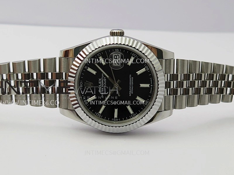 DateJust 41mm 126334 904 SS QF V2 1:1 Best Edition Black Dial Stick Marker On Jubilee Bracelet SH3235
