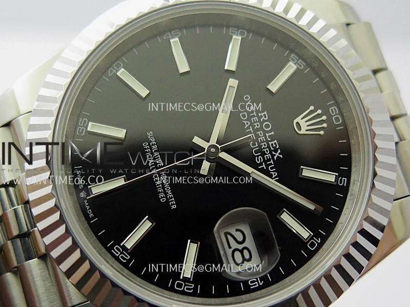 DateJust 41mm 126334 904 SS QF V2 1:1 Best Edition Black Dial Stick Marker On Jubilee Bracelet SH3235