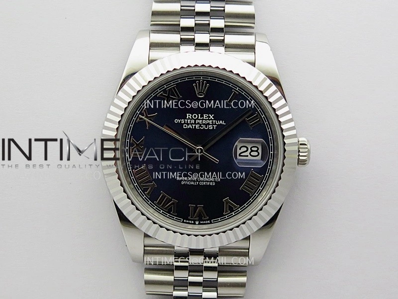 DateJust 41mm 126334 904 SS QF V2 1:1 Best Edition Blue Dial Roman Markers On Jubilee Bracelet SH3235