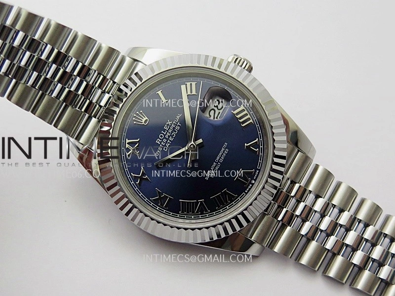 DateJust 41mm 126334 904 SS QF V2 1:1 Best Edition Blue Dial Roman Markers On Jubilee Bracelet SH3235