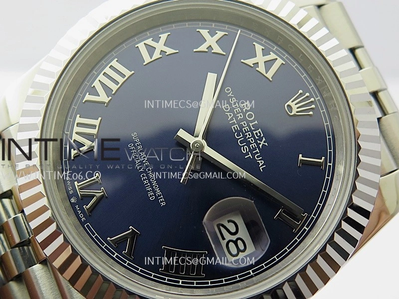 DateJust 41mm 126334 904 SS QF V2 1:1 Best Edition Blue Dial Roman Markers On Jubilee Bracelet SH3235