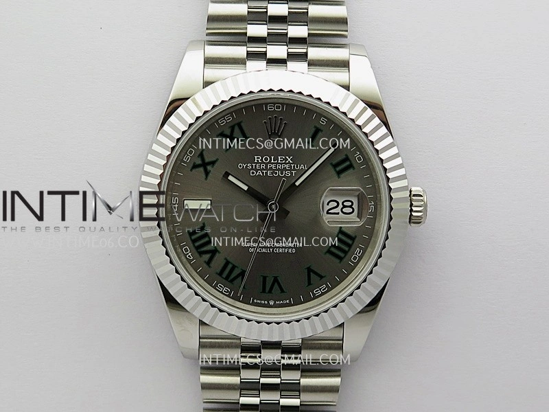 DateJust 41mm 126334 904 SS QF V2 1:1 Best Edition Gray Dial Roman Markers On Jubilee Bracelet SH3235