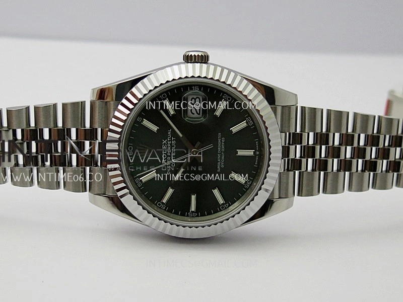 DateJust 41mm 126334 904 SS QF V2 1:1 Best Edition Green Dial Stick Marker On Jubilee Bracelet SH3235