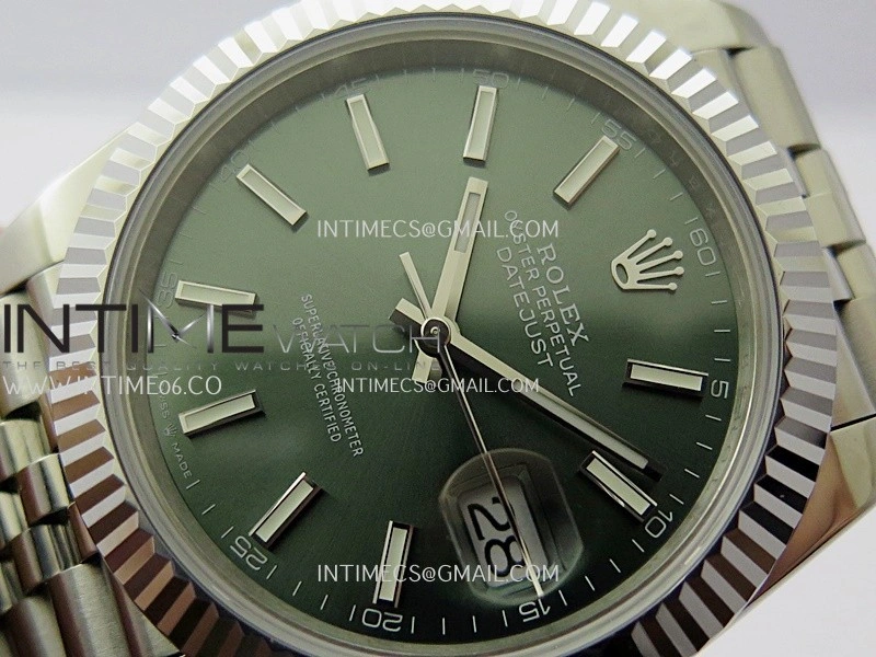 DateJust 41mm 126334 904 SS QF V2 1:1 Best Edition Green Dial Stick Marker On Jubilee Bracelet SH3235
