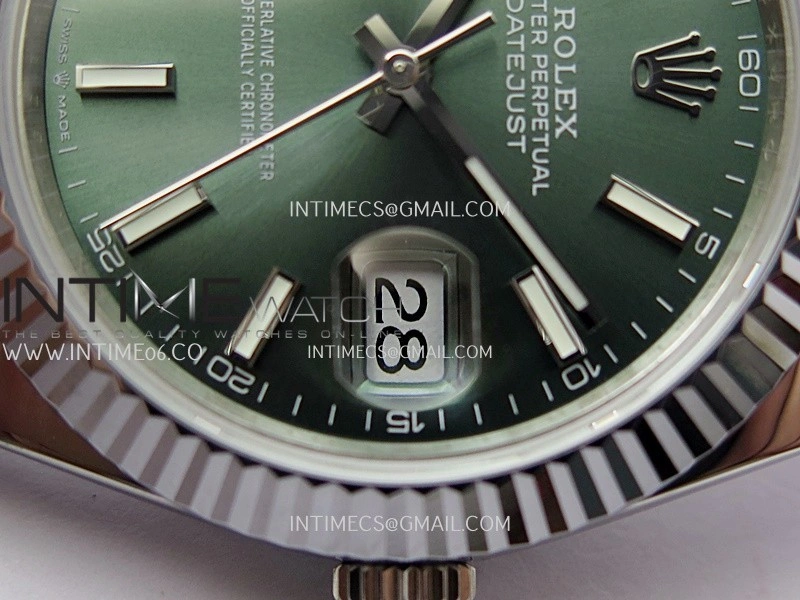 DateJust 41mm 126334 904 SS QF V2 1:1 Best Edition Green Dial Stick Marker On Jubilee Bracelet SH3235
