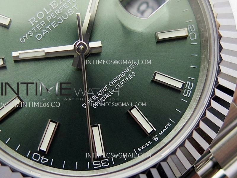 DateJust 41mm 126334 904 SS QF V2 1:1 Best Edition Green Dial Stick Marker On Jubilee Bracelet SH3235