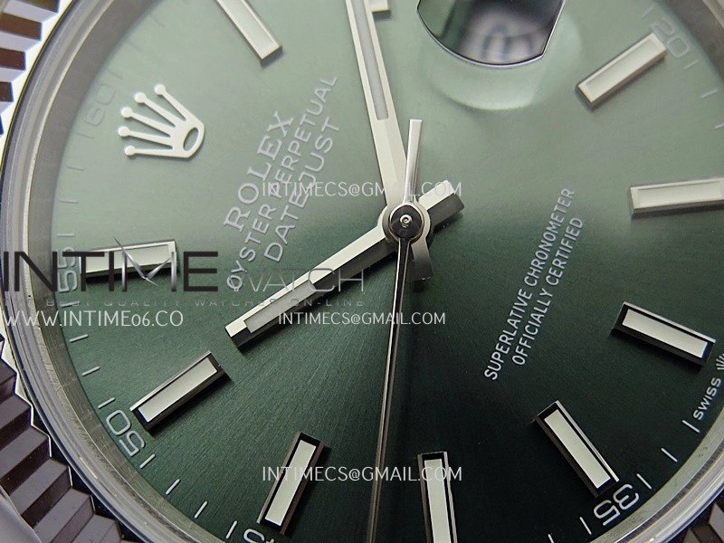 DateJust 41mm 126334 904 SS QF V2 1:1 Best Edition Green Dial Stick Marker On Jubilee Bracelet SH3235