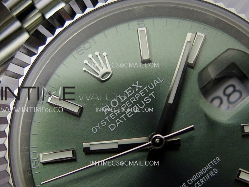 DateJust 41mm 126334 904 SS QF V2 1:1 Best Edition Green Dial Stick Marker On Jubilee Bracelet SH3235