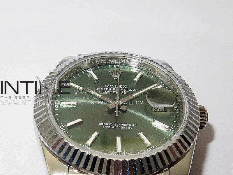 DateJust 41mm 126334 904 SS QF V2 1:1 Best Edition Green Dial Stick Marker On Jubilee Bracelet SH3235