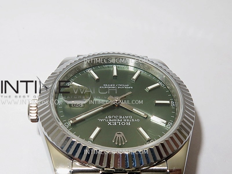 DateJust 41mm 126334 904 SS QF V2 1:1 Best Edition Green Dial Stick Marker On Jubilee Bracelet SH3235