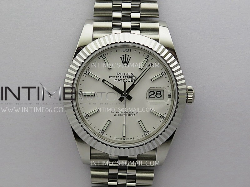 DateJust 41mm 126334 904 SS QF V2 1:1 Best Edition White Dial Stick Marker On Jubilee Bracelet SH3235