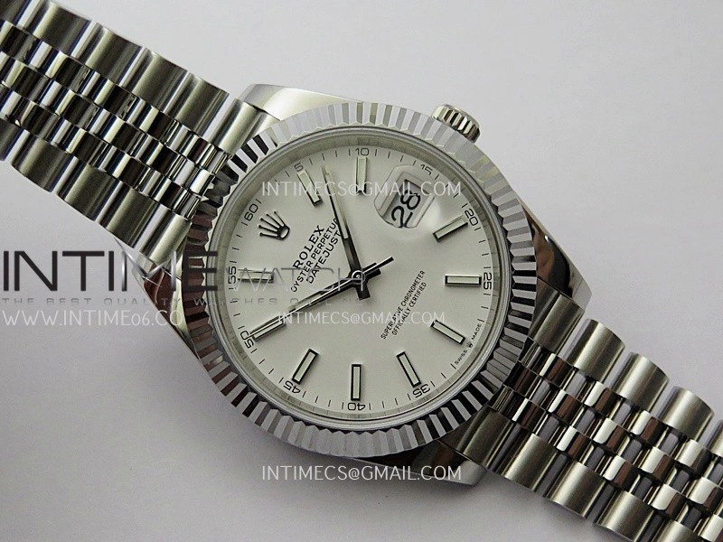 DateJust 41mm 126334 904 SS QF V2 1:1 Best Edition White Dial Stick Marker On Jubilee Bracelet SH3235