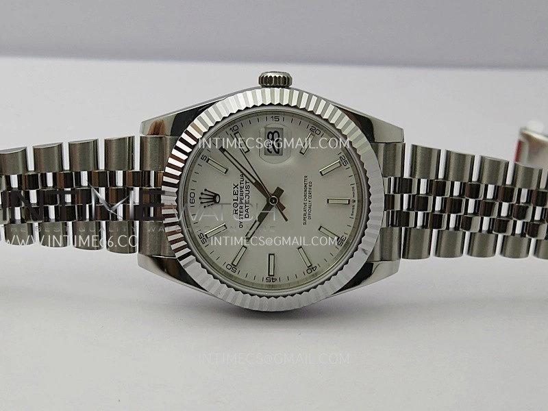DateJust 41mm 126334 904 SS QF V2 1:1 Best Edition White Dial Stick Marker On Jubilee Bracelet SH3235