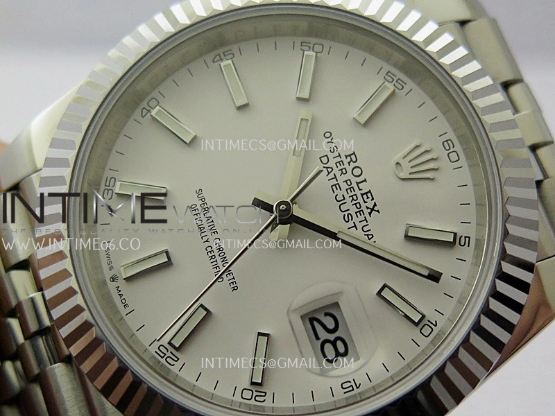 DateJust 41mm 126334 904 SS QF V2 1:1 Best Edition White Dial Stick Marker On Jubilee Bracelet SH3235