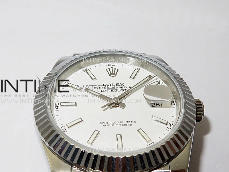 DateJust 41mm 126334 904 SS QF V2 1:1 Best Edition White Dial Stick Marker On Jubilee Bracelet SH3235