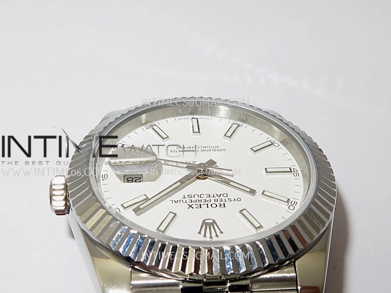 DateJust 41mm 126334 904 SS QF V2 1:1 Best Edition White Dial Stick Marker On Jubilee Bracelet SH3235