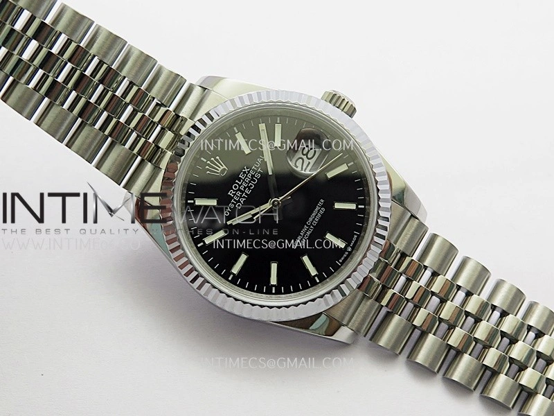 DateJust 36mm 126234 904 SS V2 QF 1:1 Best Edition Black Dial Stick Marker On Jubilee Bracelet SH3235