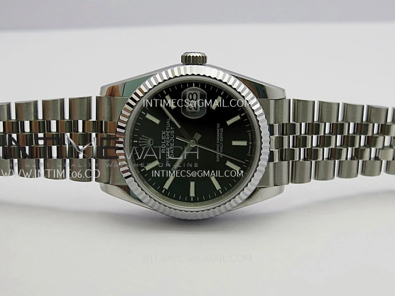 DateJust 36mm 126234 904 SS V2 QF 1:1 Best Edition Black Dial Stick Marker On Jubilee Bracelet SH3235