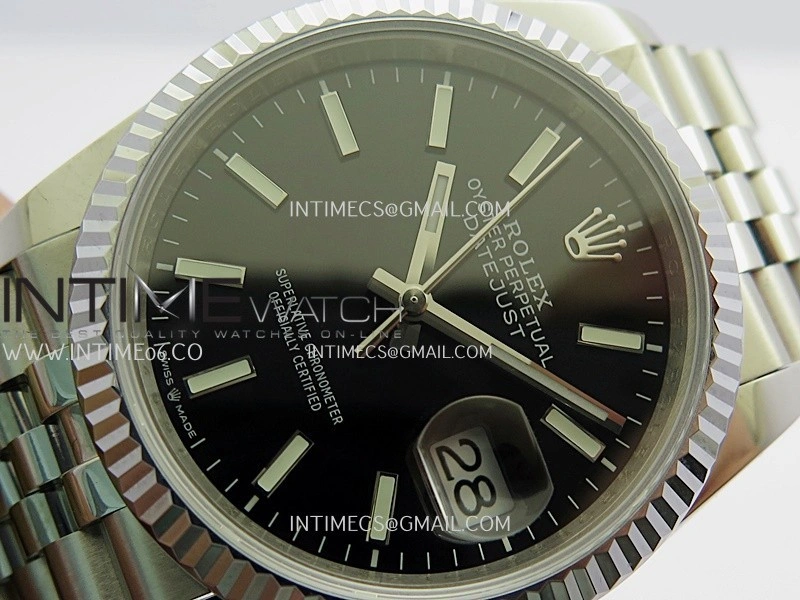 DateJust 36mm 126234 904 SS V2 QF 1:1 Best Edition Black Dial Stick Marker On Jubilee Bracelet SH3235