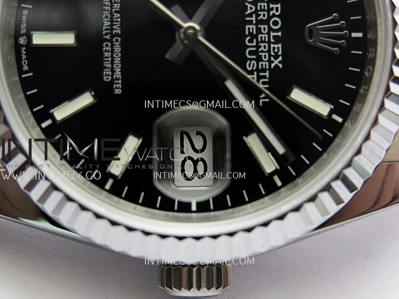DateJust 36mm 126234 904 SS V2 QF 1:1 Best Edition Black Dial Stick Marker On Jubilee Bracelet SH3235