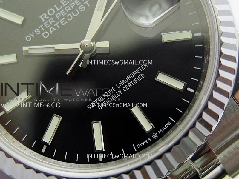 DateJust 36mm 126234 904 SS V2 QF 1:1 Best Edition Black Dial Stick Marker On Jubilee Bracelet SH3235
